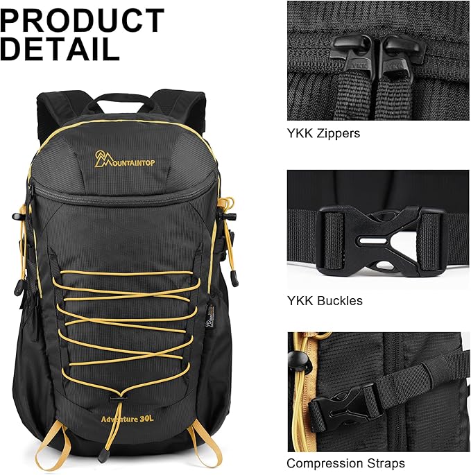 MOUNTAINTOP Hiking Backpack,25/30L Camping Backpack, Men Women Hiking Daypack Lightweight Travel Backpack for Climbing