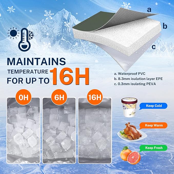 Dreizack Kayak Cooler Behind Seat, Waterproof Cooler for Kayaking,Paddle Board Cooler Compatible with Lawn-Chair Seat Kayak Accessories Cooler Bag Kayak Cooler Tow Behind for Camping Fishing