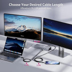 acer USB4 Cable 40Gbps, 8K@60Hz USB-C Video Cable, 240W Fast Charging Thunderbolt 4/3 Braided High Speed Cable Compatible with MacBook, SSD, Docking, iPhone 16 and More (6.6FT)