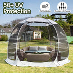 Alvantor Screen House Gazebo, 6-10-15 Person Pop Up Igloo Screened Canopy Tent with Mosquito Netting Sides, Instant UV Resistant Sun Shelter for Garden, Patio, Backyard
