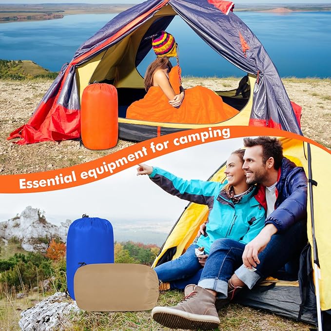 Macarrie 10 Pcs 0 Degree Camping Sleeping Bags Bulk for Adults Cold Weather 4 Season Warm Sleeping Bag with Compression Sack for Homeless Donation Shelter Emergency Hiking