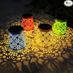 4pack Solar Lanterns Outdoor Waterproof Hanging Lights Gifts for Women Metal Small Decorative LED Lanterns for Yard, Patio, Lawn, Tabletop, Pathway, Landscape, Garden Decor