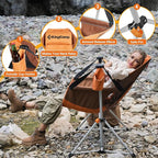 KingCamp Hammock Chair with Footrest, Swinging Portable Folding Camping Chairs for Adults MAX 440lbs Heavy Duty Foldable Oversized Rocker with Cup Holder Pillow for Outdoor Beach Patio Sport Lawn