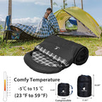 GEERTOP Flannel Sleeping Bags for Adults Big & Tall People Portable Cold Weather Envelope XXL All Seasons Camping Sleeping Bag