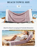 LANE LINEN Large Pool Towels, XL Beach Towel, Pre-Washed, No Shrink, Quick Dry Oversized Beach Towels, Stylish Beach Towel for Women, Sand Free Towel, 39"x71" - Fired Brick