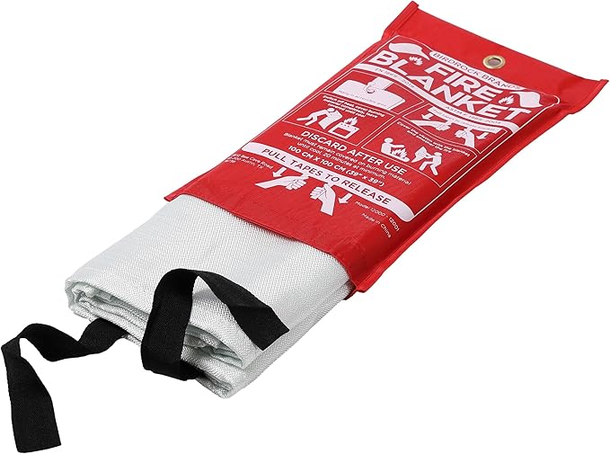 BIRDROCK HOME Fire Blanket for Home and Kitchen | Emergency Supplies for Small Fires | CE Safety Standard Approved | Fiberglass Fire Suppression, Mess-Free | Ideal for Camping Vehicle Kits | 4 Pack