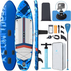 ZLX 11'6" Extra Wide Inflatable Stand Up Paddle Board SUP, Stable Non-Slip Deck Pad, Unique Fin System and Premium iSUP Accessories - Portable Backpack & Upgraded Pump for Adults, All Skill Levels