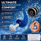 Swimming Ear Plugs for Adults with Lanyard, 3 Pairs Waterproof Reusable Soft Silicone Swim Earplugs for Pool, Surfing, Diving, Showering