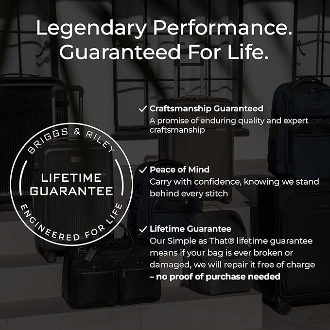 Briggs & Riley Cabin Spinner - Carry On Luggage for Travel, Suitcases with Wheels, Softside Rolling Bag for Men & Women, Fits Under Plane Seat, Interlocking Handle - Baseline Collection, Steel Gray