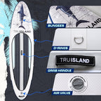 TRUISLAND Inflatable Paddle Board, Stand Up Paddle Board with Backpack, Non-Slip Thickened Deckpad, Waterproof Phone Case, Leash, Paddle, Hand Pump