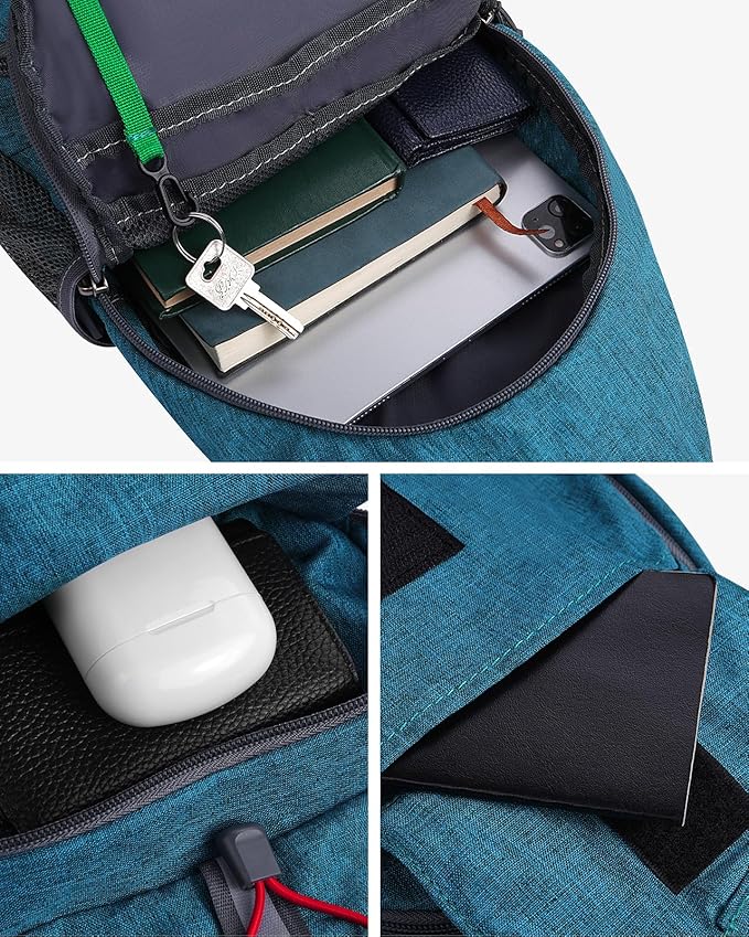 WATERFLY Packable Small Crossbody Sling Backpack Shoulder Chest Bag Daypack for Hiking Traveling