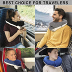 BUYUE Travel Neck Pillows for Airplanes, Memory Foam 360° Head Support Sleep for Long Flight, Skin-Friendly & Breathable, Kit with Eye Mask, Earplugs and Storage Bag (Adult, Beige, 90+ lbs)