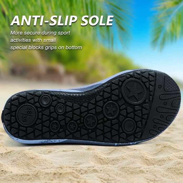 Deevike Water Shoes for Women Men Barefoot Quick-Dry Aqua Socks Slip-on for Beach Swim Surf Yoga Exercise