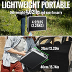 GARLLEN 2ft Folding Camping Table, Portable Picnic Table with 3 Adjustable Height, Lightweight Aluminum Outdoor Table for BBQ, Camping, Dinning, 22.8" L x 15.7" W, Silver