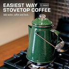 COLETTI Classic Percolator Coffee Pot — Camping Coffee Percolator, Campfire Coffee Pot – Camping for Groups — Brew for the Whole Campsite (Green, 18 Cup)