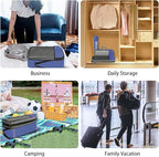 BAGAIL 4 Set/6 Set/8 Set Compression Packing Cubes Travel Accessories Expandable Packing Organizers (Half Mesh, 6-Navy)