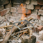 CAMPINGMOON Portable Folding Camping Campfire Grill over Fire Split Stoves 304 Stainless Steel (7’’L (MS-1001))