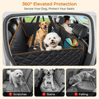 URPOWER 2026 Upgraded Dog Back Seat Extender for Full Size Crew Cab Truck - Large Hard Bottom Dog Car Seat Cover Holds 550lbs, Waterproof Dog Hammock Pet Bed with High-Density Foam Non-Slip