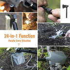 Sahara Sailor Survival Axe, Camping Folding Shovel with Hatchet with Large Shovel Head and 1.6-3.1 Ft Extented Handles, High Carbon Steel Survival Gear Equipment, Storage Bag Included