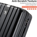 Hanke 29 Inch Luggage Suitcases With Spinner Wheels Lightweight PC hardside Rolling Suitcase With Travel Lock, Checked-Large 29-Inch(Jet Black)