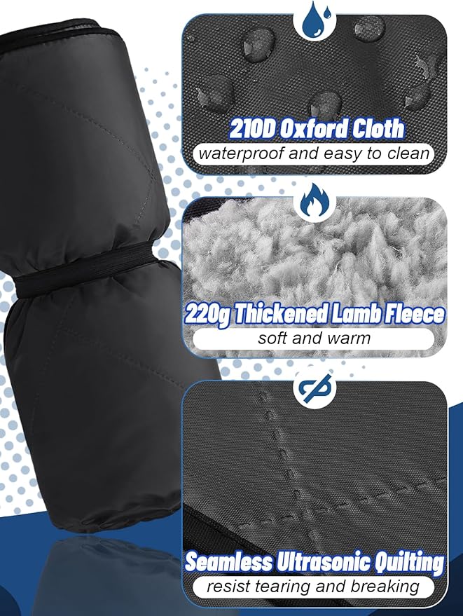 Waterproof Outdoor Stadium Blanket with Sherpa Lining-Washable Windproof Warm Foldable for Camping, Sporting Events, Picnic, Concert, Pet, Travel, Emergency Car Blanket, Gift for Cold Weather (Black)