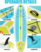 Highpi Inflatable Stand Up Paddle Board for Youth and Adults – Wide Sup with Premium Accessories, Blow Up Paddleboard for Surfing, Fishing, Yoga & More