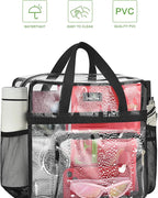 MAY TREE Clear Bag for Stadium Events, 12×6×12 Clear Tote Bag with Removable Strap, Transparent Bag for Concert Sports Gym, Wave-Strap
