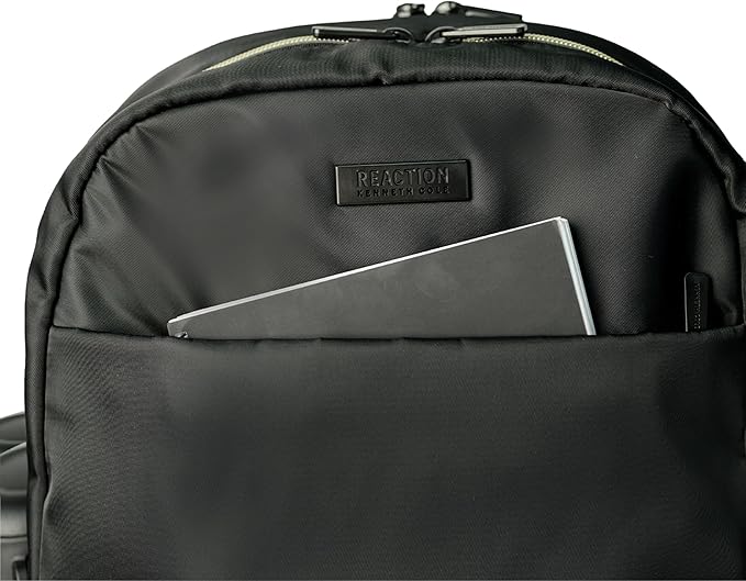 Kenneth Cole REACTION Sophie Women's Silky Nylon 15" Laptop & Tablet Anti-Theft RFID Travel Backpack Bag, Black With 20" Carry-On