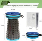 ALEVMOOM 2025 Upgraded XXL Collapsible Stool with Cushion 19.7",1000lbs Max Weight,Wider & Taller Pop Up Seat, Heavy Duty Portable Retractable Folding Chair or Travel Foot Rest for Camping & Outdoors