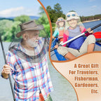 Hestya 2 Pack Mosquito Head Mesh Net Midge Insects Bugs Head Face Net Protecting for Outdoor Hiking Camping Climbing Walking(Beige, Light Gray)