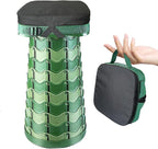 Portable Foldable Stool Set - Sturdy Square Collapsible Stool + Thick Seat Cushion - 550lbs Load Capacity for Camping Travel Picnic Gardening (Camouflage/Black)