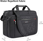 VANKEAN Laptop Briefcase Premium Laptop Case Fits Up to 17.3 Inch Business Shoulder Bag Laptop Expandable Water-Repellent Messenger Bag for Men/ Women Computer Bag for Travel/ Business/ Black