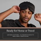 Lunya Sleep Mask with Box - Washable Silk Sleeping Mask and Headband for Beauty Routines - Thermoregulating Comfort for Restful Nights - Silk Eye Mask for Women - Immersed Black