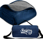 Waterproof Outdoor Blanket 92”X 60” Packable, Stadium Blankets for Camping with Quilted Fleece Lining, Large Windproof Emergency Throw Mat for Garss Picnic Hiking Road Trip, Machine Washable, Navy