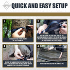 Onewind 12Ft Camping Hammock with Mosquito Net and Structure Ridgeline, Lightweight Portable Double Hammock with 12ft Tree Straps and Bugnet, Ideal for Wild Camping, Hiking, Backpacking, OD Green