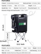 UPWOIGH 5 Gallon Water Jug with Spigot and Folding Stool – Leak-Proof, BPA-Free Portable Black Water Container with Stand, Large Outdoor Storage Tank for Camping, Hiking, RV, Travel, and Emergency Use