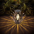 Solar Lanterns Outdoor Waterproof Hanging Lanterns as Birthdays Gifts for Women Mom Grandma Metal Garden Decor for Outside Solar Lights for Yard, Patio, Lawn, Porch, Backyard (Gradient Brown)