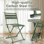 Heavy-Duty Camping with backrest Folding Stool, Outdoor Portable backrest Chair, 440lbs Heavy-Duty Portable Folding Stool, Camping, Hiking, Outdoor Fishing, picnicking, BBQ