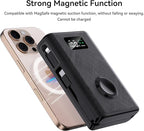 pzoz 20000mAh Portable Power Bank Powerbank Battery Pack with Apple Watch Magnetic Wireless Charger,USB Type C PD Fast Charging Cable Travel High Capacity Compatible iWatch iPhone 17 16 15 (Black)