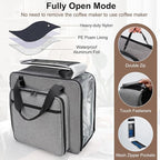 Anitor Portable Carrying Coffee Maker Travel Bag Match for Keurig K-Slim/K-Iced Plus, Single Serve Coffee Machine Travel Bag with Padded Shoulder Straps Includes Multiple Storage Bags, Grey