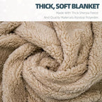 Outdoor Camping Blanket with Sherpa Lining, Extra Warm Thick Camp Blankets and Puffy Ultralight Soft Poncho DWR Camping Quilt for Cold Weather, Adventure, Sleeping, Backpacking 78"x 56"