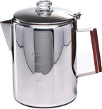 Camping-Fire Coffee Percolator Stovetop Pot- Stainless Steel Stove top Coffee Pot, Unleash Flavor in the Great Outdoors (12 Cups)
