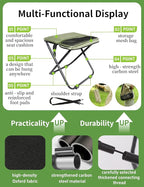 COMELY Portable Folding Chair for Outdoors: Heavy Duty Camping Stool for Adults, Compact Ultralight Collapsible Stools for Fishing Hiking Hunting & Backpacking, Khaki