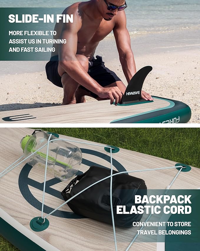 Inflatable Paddle Board 11 '* 34 "* 6" Extra Wide Sup Board, 420lb Capacity Paddle Board for Adults, Suitable for Sea and Lakes, 2+1Family Board