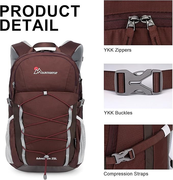 MOUNTAINTOP Hiking Backpack,Lightweight Travel Backpack for Men Women Outdoor Backpacking, Camping