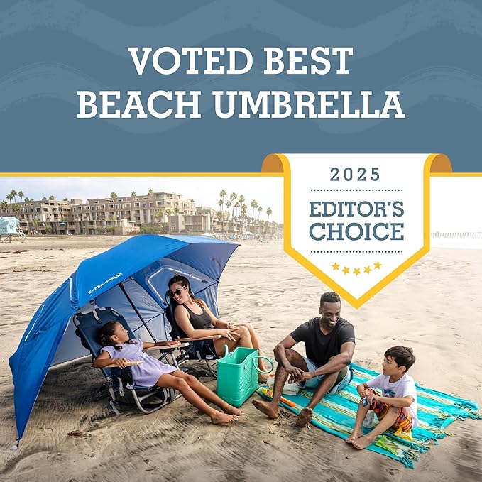 Sport-Brella Super-Brella SPF 50+ Sun and Rain Canopy Umbrella for Camping