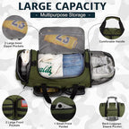 Tactical Gym Bag for Men，50L Large 3 in 1 Sports Duffle Bag with Shoes Compartment for Travel,Water Resistant Travel Backpack Weekender Overnight Bag with Wet Pocket for Women