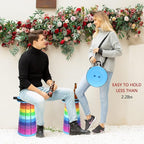 ALEVMOOM Portable Telescoping Stool with Cushion,Retractable More Sturdy Capacity 440Ib,Collapsible Adjustable Folding Stool for Camping Hiking Mountain Garden BBQ