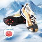 Anti Slip Ice Cleats, Ice Snow Traction Cleats for Walking on Snow and Ice, 10 Steel Studs Crampons, Ice Snow Grips with Extra 20 Replacement Studs for Shoes and Boots