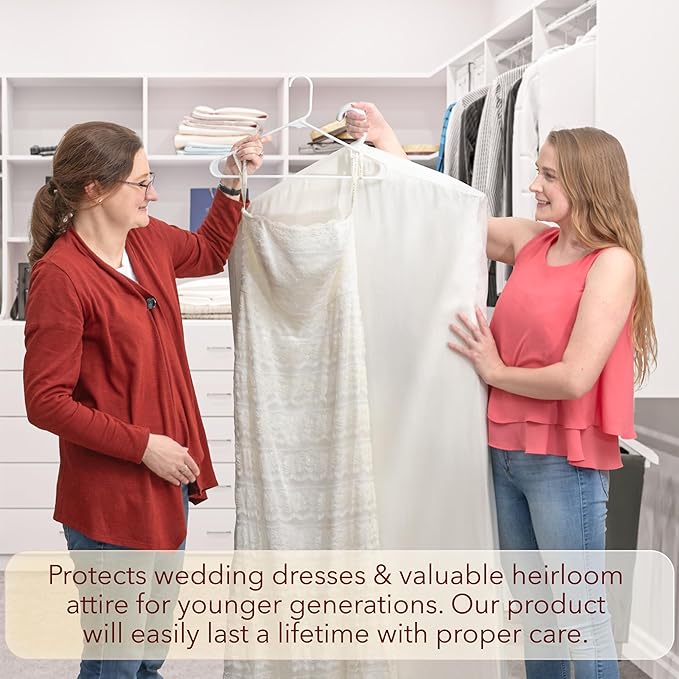 Luxury Cotton Garment Storage Bag, 24x50 Inch, Breathable Washable Reusable, for Hanging Clothes Short Dresses Jackets Suits, Fits 3 Hangers, Zipper Window (1, 24x50x3)